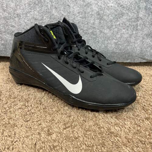 Nike Mens Football Cleat Size 16 Black White Lacrosse Shoe Alpha Talon Elite 3/4