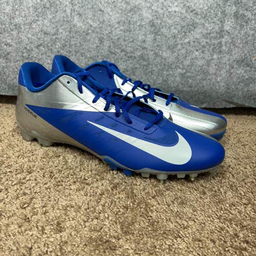 Nike Mens Football Cleat 16 Blue Silver Shoe Lacrosse Low Vapor Talon Elite Pro