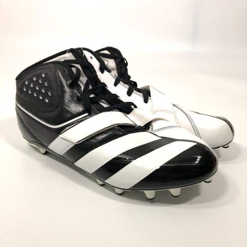 Adidas Mens Football Cleat Size 15 Black White Lacrosse Shoe Mid Malice Fly E24