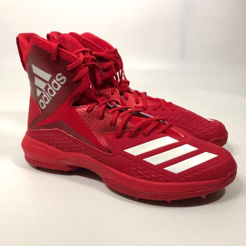 Adidas Freak High Mens Football Cleat Size 18 Red White Lacrosse Shoe Molded