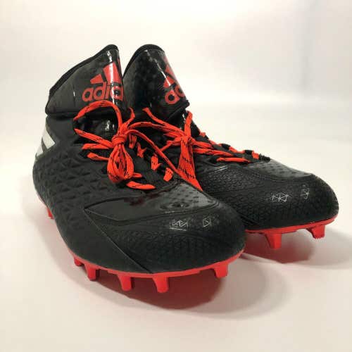 Adidas Mid Mens Football Cleat Size 13.5 Black Orange White Shoe Lacrosse F26
