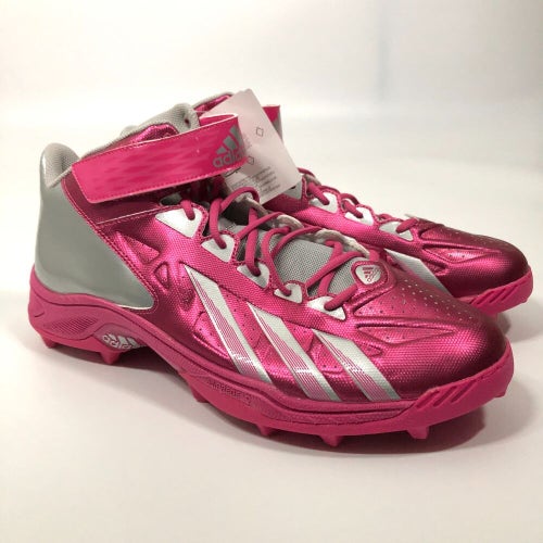 Adidas AS SMU FilthyQuick Mens Football Cleat Size 16 Pink Gray Shoe Lacrosse