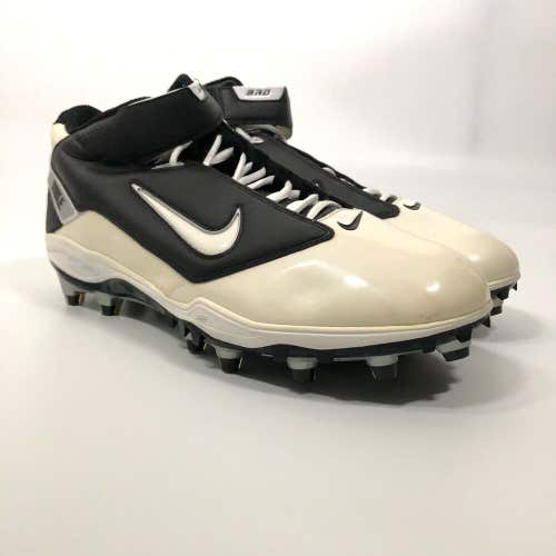 Nike Air LT Super Bad Mens Football Cleat Size 16 White Black Lacrosse Molded