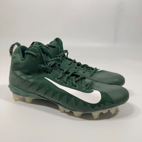 Nike Alpha Menace Pro Mid Mens Football Cleat Size 15 Green White Lacrosse Shoe