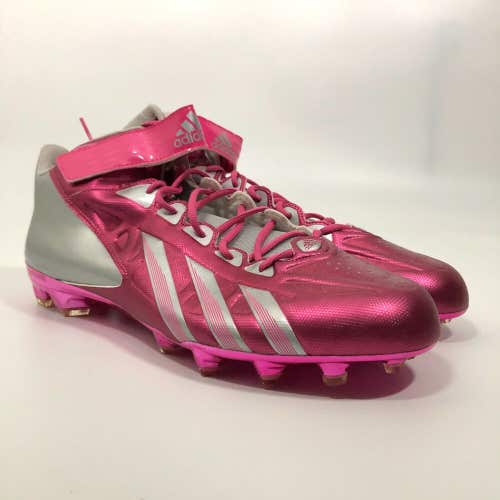 Adidas Mens Football Cleat Size 18 Pink Gray Shoe Lacrosse AS SMU FilthyQuick