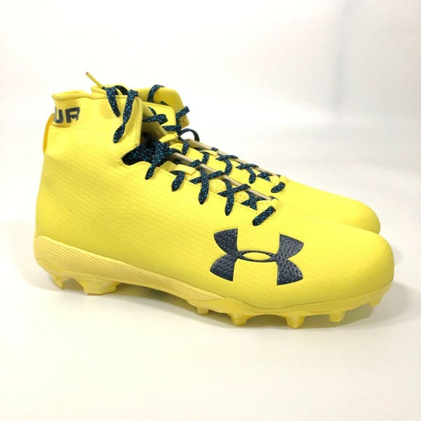 Under Armour Spine Mens Football Cleat Size 13.5 Neon Yellow Lacrosse Shoe E9