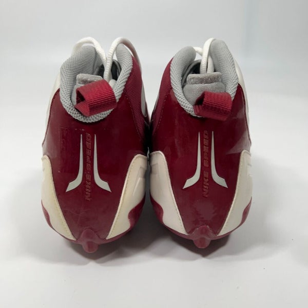 Nike Mens Football Cleats Sz 15 White Red Super Speed D 3/4