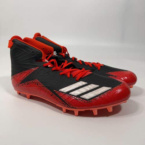 Adidas Freak Mid Mens Football Cleat Size 16 Black Orange White Lacrosse Shoe ^
