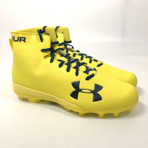 Under Armour Spine Mens Football Cleat Size 13.5 Neon Yellow Lacrosse Shoe E16