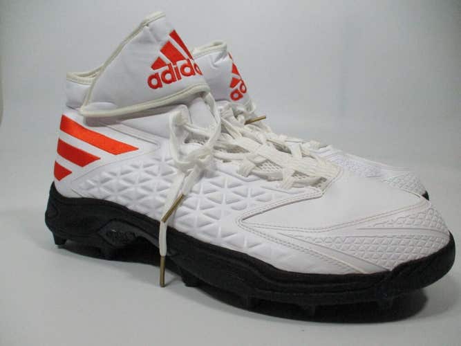 Adidas Mens Football Cleat Sz 15 White Orange Miami Hurricanes Lacrosse Shoe F17