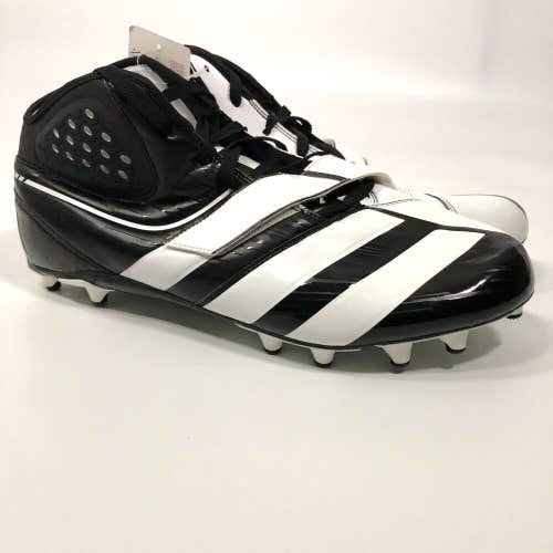 Adidas Malice Fly Mens Football Cleat Size 15 Black White Lacrosse Shoe Mid Top