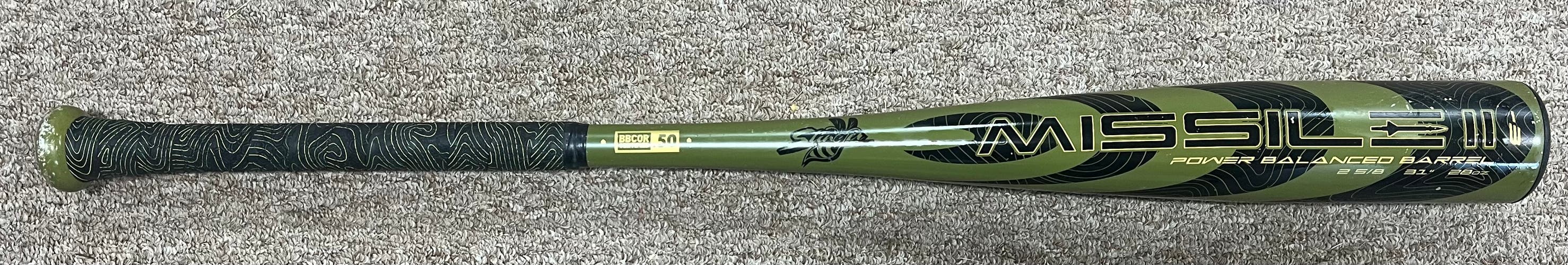 Used BBCOR Certified 2022 Stinger Alloy Missile 2 Bat (-3) 28 oz 31"