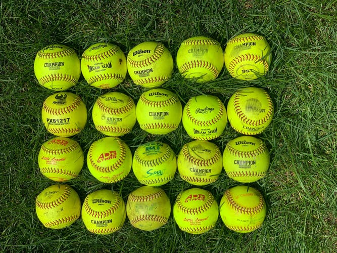 Used 12 inch Softballs 24 Pack (2 Dozen) - Great condition