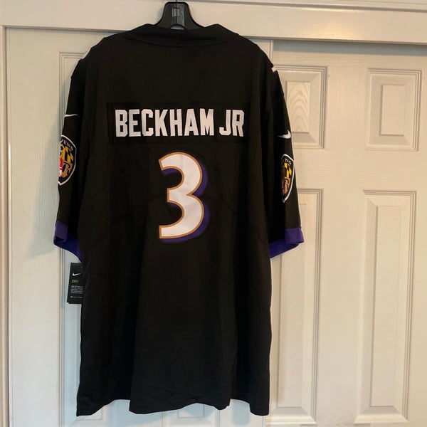 Men's Nike Odell Beckham Jr. White Baltimore Ravens Game Jersey