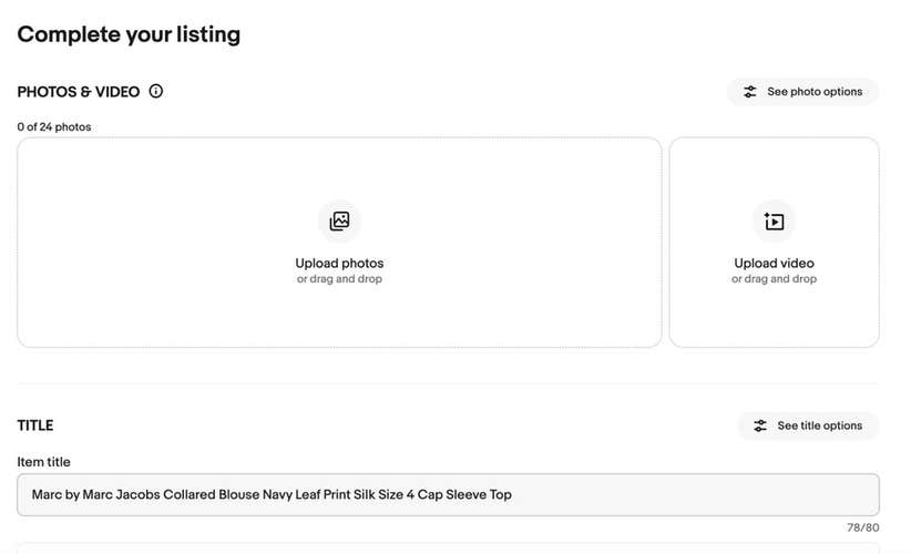 Marc by Marc Jacobs Collared Blouse Navy Leaf Print Silk Size 4 Cap Sleeve Top