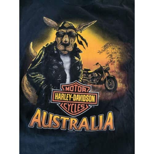 **RARE** Harley Davidson Austrailia Kangaroo T-Shirt 2XL Black