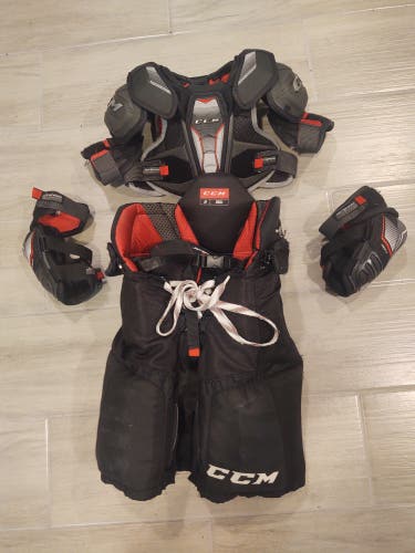 CCM JetSpeed FT390/370 Hockey Pants, Shoulder Pads, Elbow Guards Junior Small
