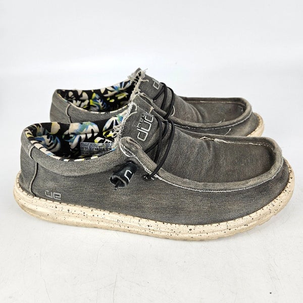 Hey Dude Wally Stretch Black Canvas Comfort Shoe Men's Size: 11