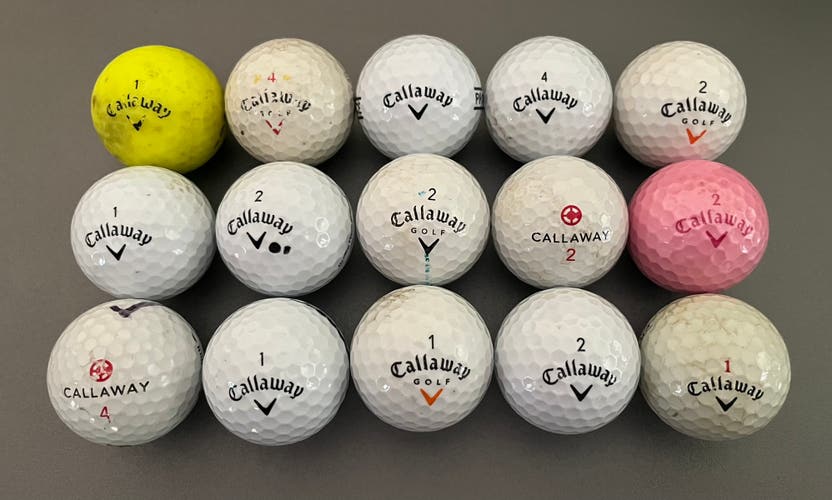 (15) Callaway assorted golf balls / super hot hex soft tour big Bertha (lotJ2)