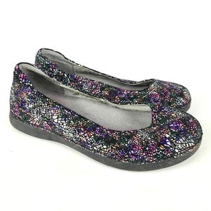 Alegria Petal PET-500 Fractually Ballet Flat Shoes Multicolor Leather Size 6.5