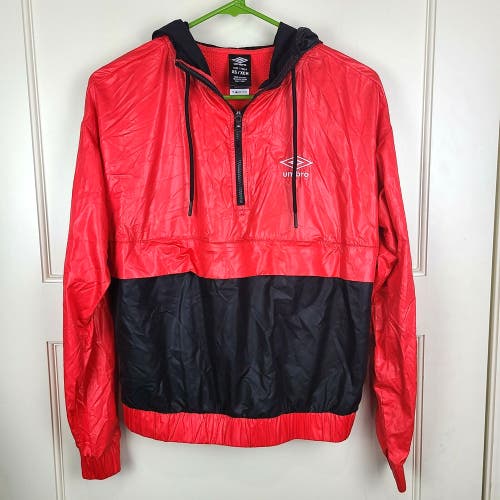 Umbro Women's Lightweight Red/Black Half-Zip Windbreaker Soccer Jacket Size: XS