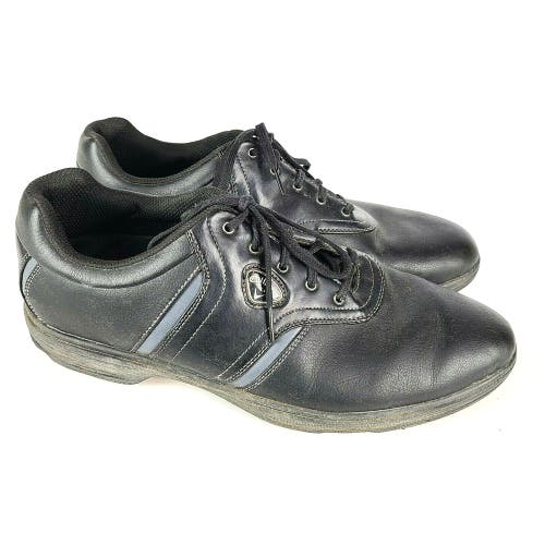 Callaway M226-02 Men's Plain Toe Golf Softspike Cleats Black Leather Shoes 10.5
