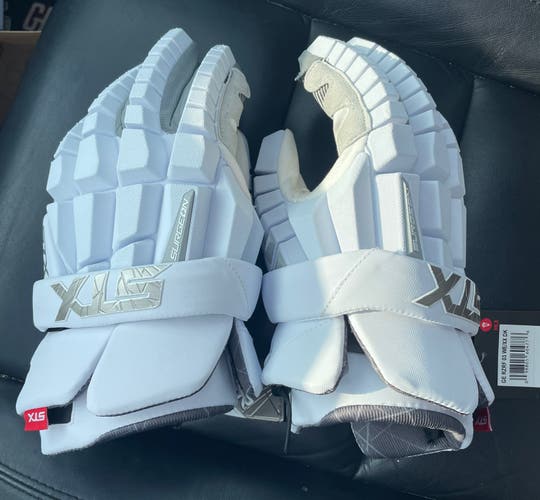 STX SURGEON RZR GLOVES (LARGE) - NEW (WHITE)
