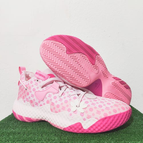 Adidas Harden Vol. 6 Monogram Pink White Basketball Shoes GW9033 Men's Size 14