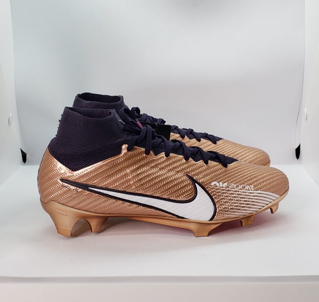 Nike Air Zoom Mercurial Superfly 9 Elite Q FG Firm Ground Soccer Cleats (Metallic Copper) Size 8