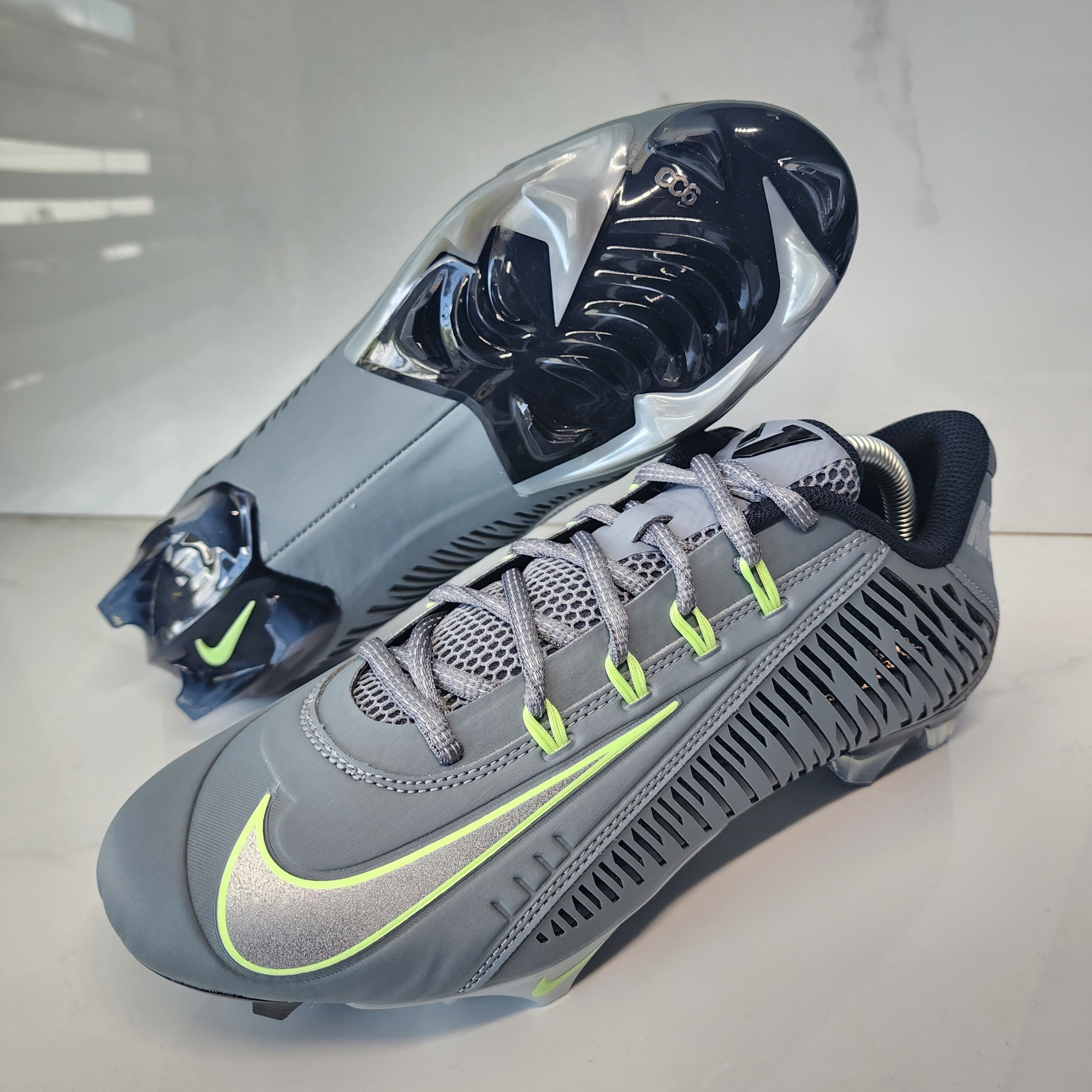 Nike Vapor Edge 360 VC Football Cleats Smoke Grey Barely Volt 