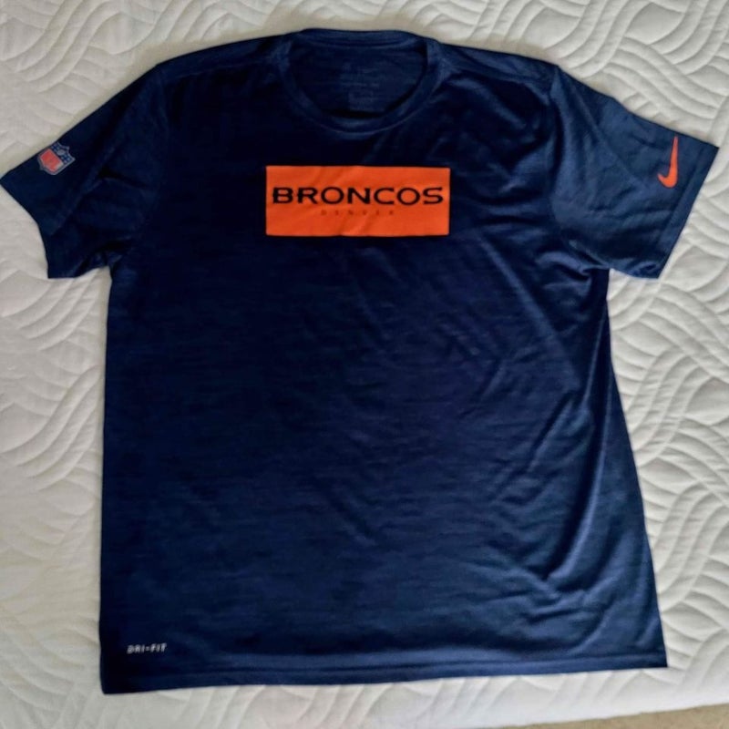 Nike, Shirts, Nike Drifit Nfl Training Denver Broncos Orange Graphic  Tshirt Tee Size 3xl Euc