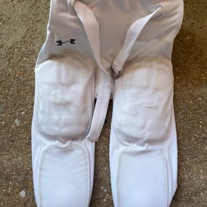 White Youth Men's Used Medium Under Armour Game Pants