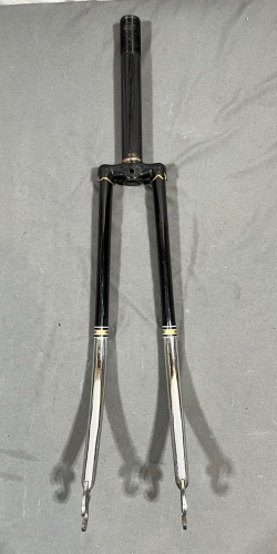 RARE Vintage Lugged Steel 700C Road Fork C-Dropouts 180mm 1" Threaded Steerer