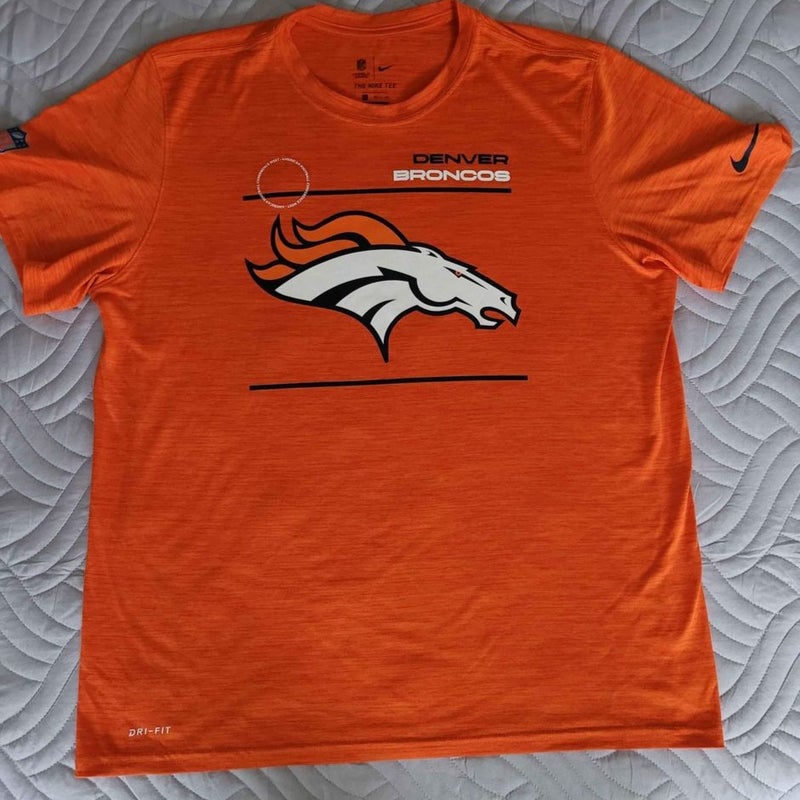 NWT, NFL Team Men’s Apparel, Denver Broncos Dri Fit Shirt, Charcoal, Large