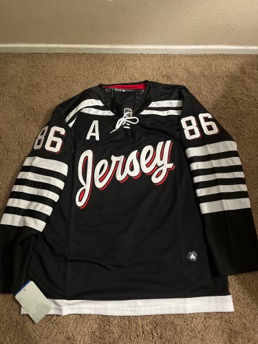 New New Jersey Devils Jack Hughes Alternate Jersey Size 52 (L)