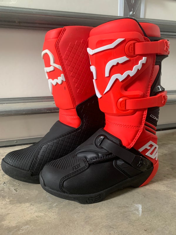 Fox Racing Youth Comp Boots Size 5 Red