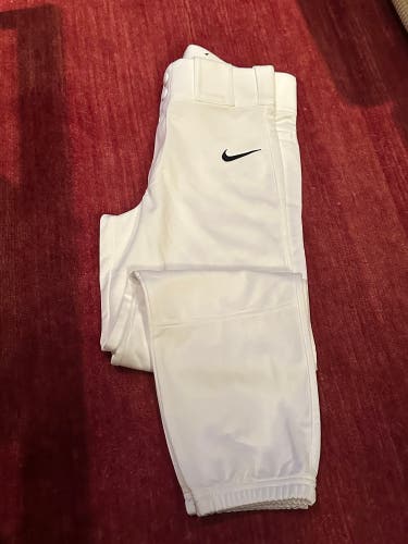 Youth New Nike Vapor Pro Slim Fit Baseball Game Pants White Large L
