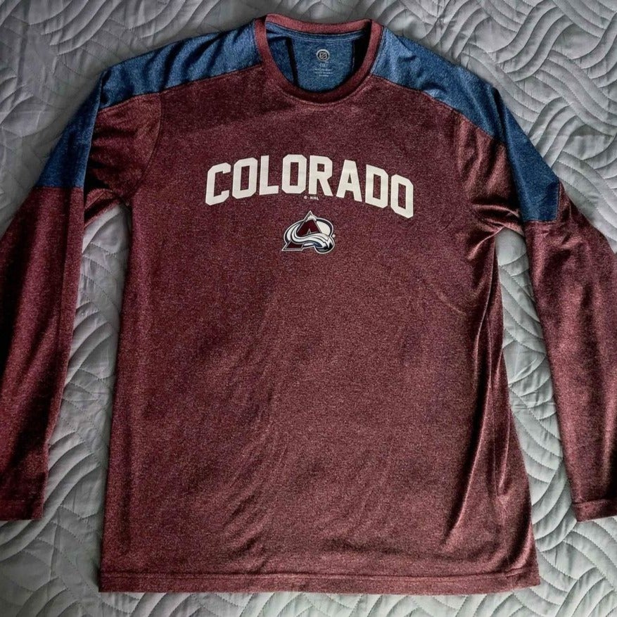 NHL Colorado Rockies Women's Vintage Long Sleeve Polo T-Shirt - S