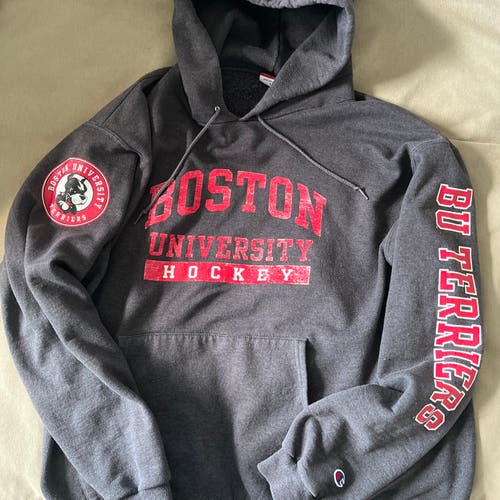 Men’s Champion Boston University Terriers Hockey Hoodie Large