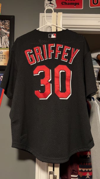 Youth Cincinnati Reds Ken Griffey Jr. Mitchell & Ness Red Cooperstown  Collection Batting Practice Jersey