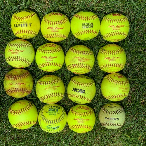 Lot of 15 Used 11 inch Softballs +1 10 inch - Good / very good condition