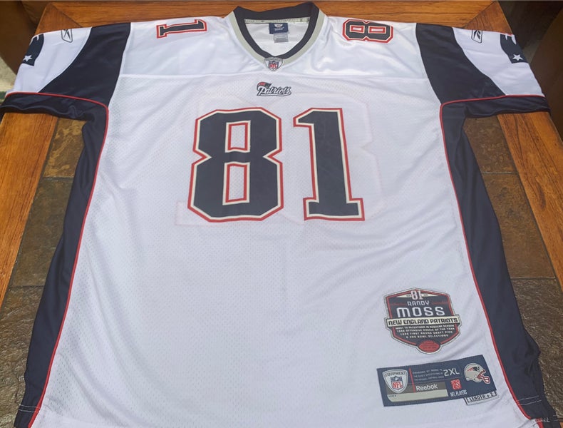 NFL NEW ENGLAND PATRIOTS TOM BRADY WHITE BLUE REEBOK MENS 2XL JERSEY