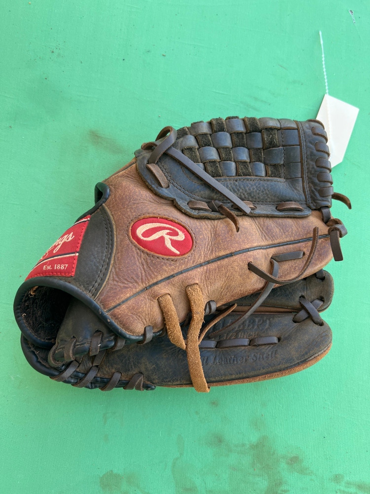 Tan Used Rawlings Premium Series Right Hand Throw Infield Baseball Glove 11.75"