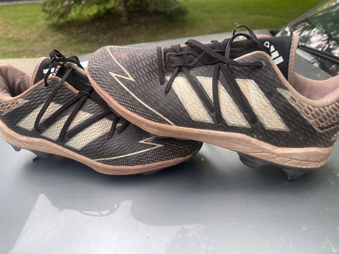 Adidas Black Men's Molded Cleats Low Top Adizero Size 10.5