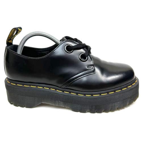 Dr. Martens Holly Black Patent Leather Platform Chunky Oxfords Shoes Size 9
