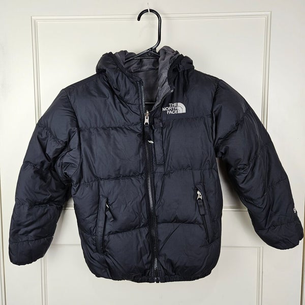 North Face Down Puffer Jacket Boys Medium Reversible Hooded 550