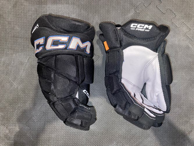 Black Washington Capitals Retro Reverse CCM Jetspeed FT1 Pro Hockey Gloves 14” Joe Snively COA