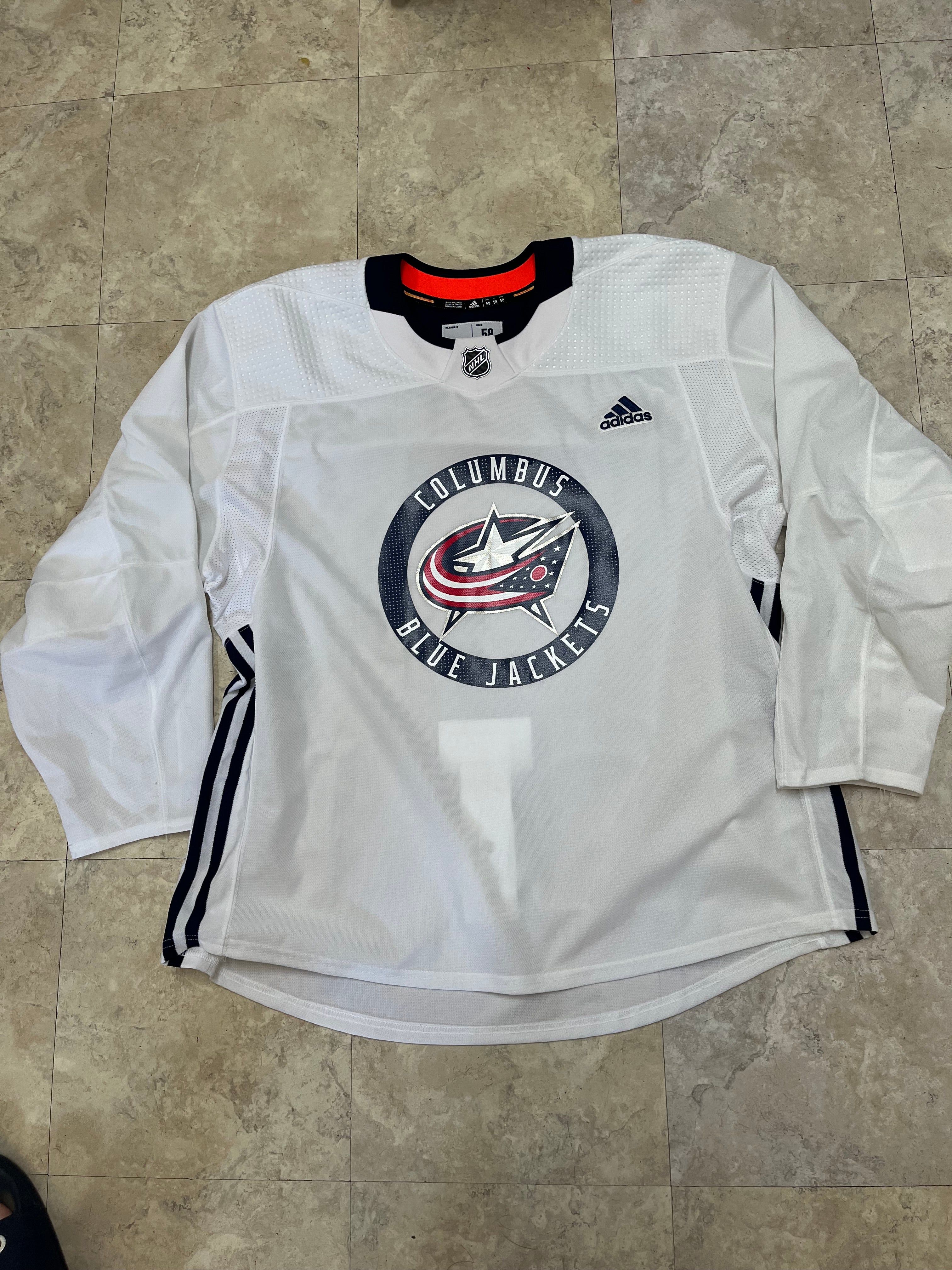 Military Camo Khaki Columbus Blue Jackets 258J Adidas NHL Pro