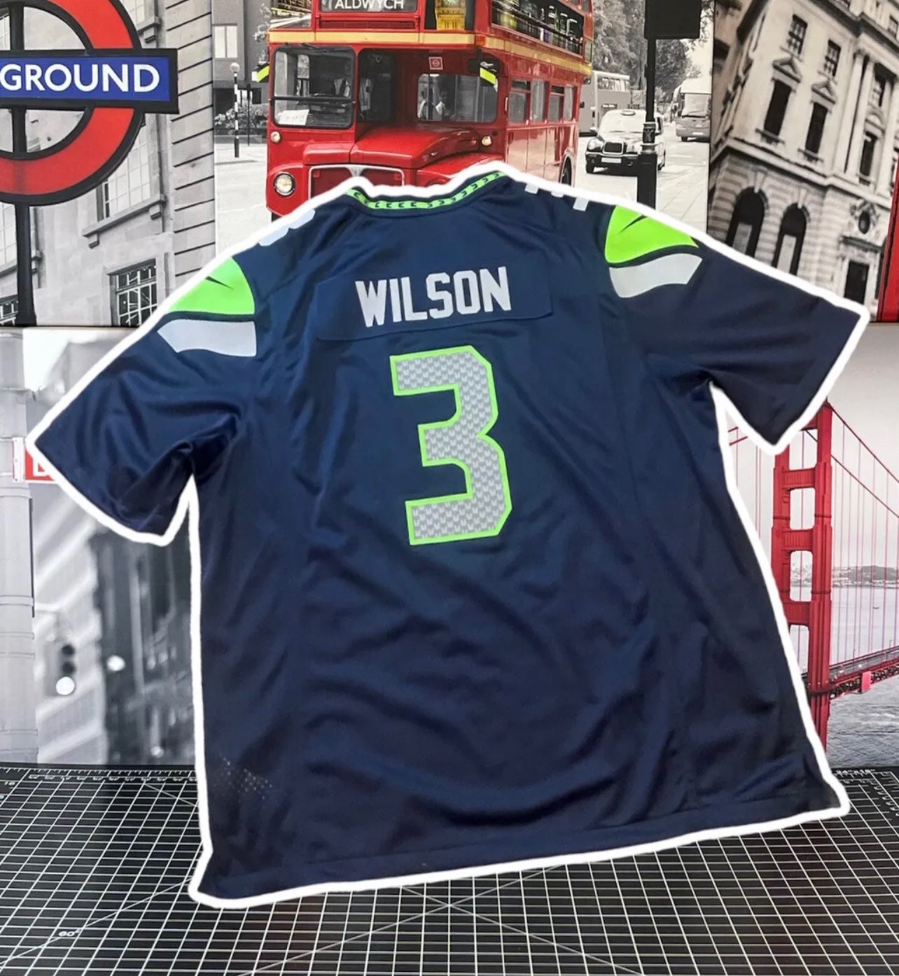 2016-21 SEATTLE SEAHAWKS WILSON #3 NIKE GAME JERSEY (HOME) L - W/TAGS