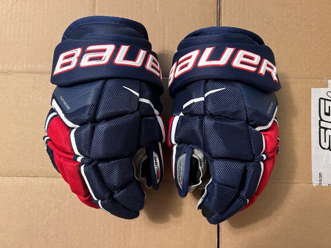 Used Red White Blue Bauer 13"  Supreme Ultrasonic Gloves
